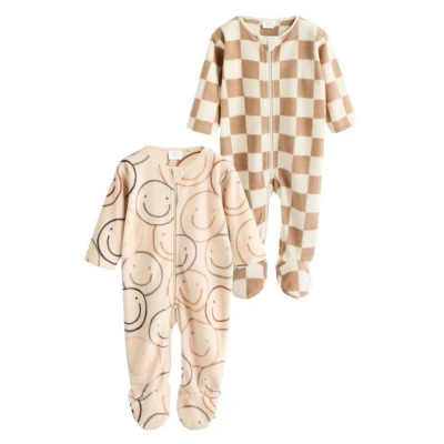 Abbildung von Next 2 PACK Regular FIT Strampler für Kinder, Größe: 80, Neutral