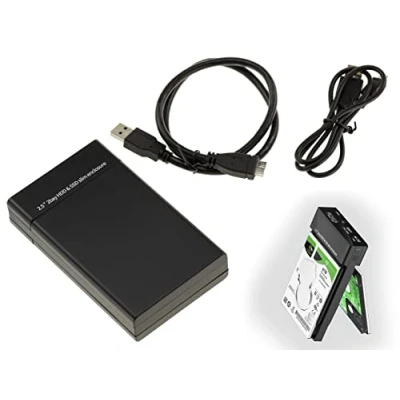 Abbildung von KALEA INFORMATIQUE USB 3.0 Bay Gehäuse für 2 SATA 2.5 Festplatten, mit Material RAID 0 1 0+1 und USB3 5G Link.
