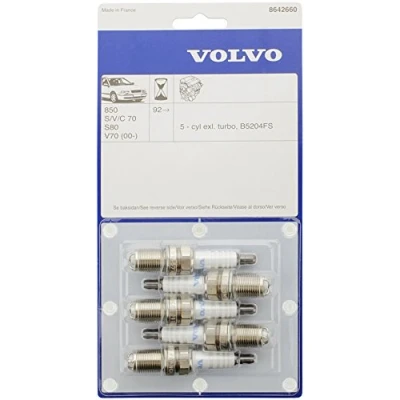 Abbildung von Volvo Original Zündkerze im Zündkerzensatz (5 Stück) Nr.: 8642660 u.a. für 850, S60, S70 V70 ( 2000), S80 2006), V70(P26)