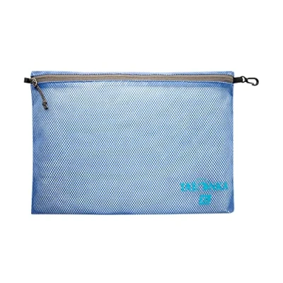 Abbildung von Tatonka Reißverschlusstasche Zip Pouch Flache Aufbewahrungs und Dokumententasche in verschiedenen Größen als Set durchsichtig, wasserfest robust , blue, XL (35 x 25 cm)