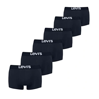 Abbildung von Levi&#039;s MEN Solid Basic Trunk 6 PACK Panties, Herren, Größe: Medium, Navy