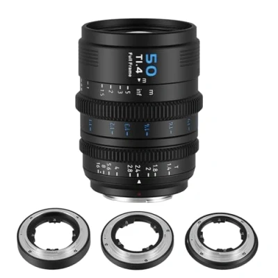 Abbildung von SIRUI VP 1 Vision Prime T1.4 Vollformat Cine Objektiv, 50 mm Cinema Objektiv mit manuellem Fokus und vorinstalliertem E Mount, austauschbare RF/Z/L Mounts (Schwarz)