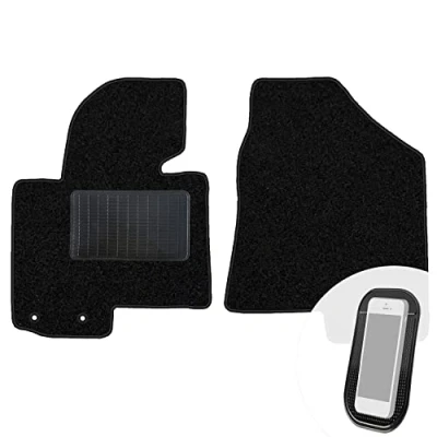 Abbildung von moto MOLTICO Vorne Fußmatten Auto Velours Autoteppiche Schwarz Automatten Set 2 teilig passend für Kia Sportage III Hyundai Ix35 Tucson II 2009 2015