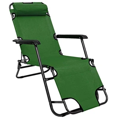 Abbildung von AMANKA Campingliege Campingstuhl Liegestuhl Freizeitliege Sonnenliege Liege 153 cm grün