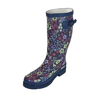 Abbildung von Madsea Gummistiefel, Damen, Größe: 38, Dunkelblau mit blumenprint Schuhe