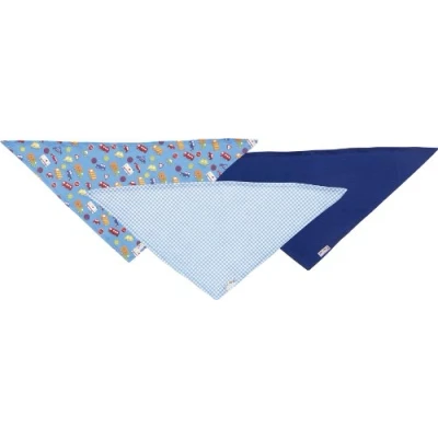 Abbildung von Playshoes Baby Jungen Halstuch Dreieckstuch Auto, 3Er Pack, Reine Baumwolle, Maße Ca. 60X30 Cm, Oeko Tex Standard 100, Gr. One Size, Blau (Original)