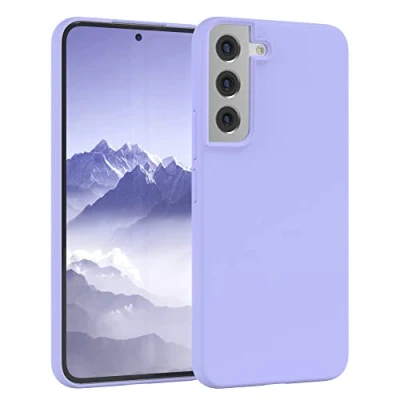 Abbildung von EAZY CASE Premium Silikon Handyhülle kompatibel mit Samsung Galaxy S22 5G, Slimcover Kameraschutz und Innenfutter, Silikonhülle, Schutzhülle, Bumper, Handy Case, Hülle, Softcase, Lila Blau