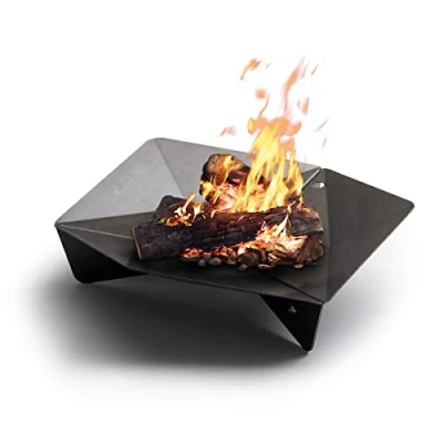 Abbildung von höfats TRIPLE 65 Feuerschale Design Feuerstelle und Grill für Terrasse Garten Corten Stahl mit Rost Optik