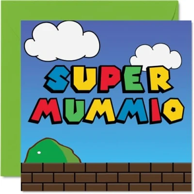 Abbildung von Stuff4 Super Geburtstagskarten für Mama Mummio Geburtstagskarte Mütter von Tochter, Sohn, Kind, Kleinkind, Baby, 1. Muttertag, 145 mm x mm, Videospiel, Gamer, lustige Grußkarten