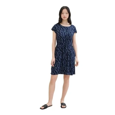 Abbildung von TOM Tailor Denim MIT Livaeco Freizeitkleid, Damen, Größe: XS, Navy blue heart print