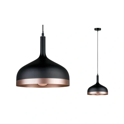Abbildung von Paulmann 79629 Neordic Embla Pendelleuchte max. 1x20W Hängelampe für E27 Lampen Deckenlampe Schwarz/Kupfer matt 230V Metall ohne Leuchtmittel