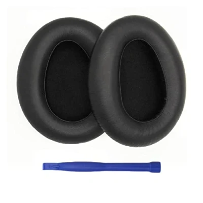 Abbildung von Aiivioll 1 Paar MDR 10R Ohrpolster Kompatibel mit Sony 10RBT/MDR 10RNC/MDR Kopfhörer, Protein Leder &amp; Memory Foam Ohrpolster(Schwarz)