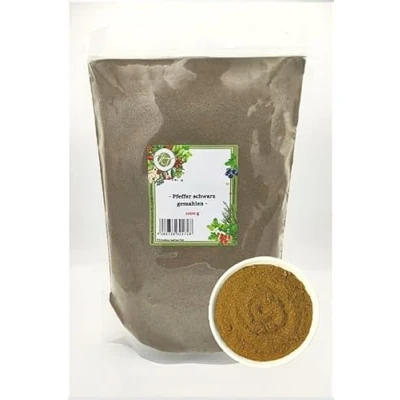 Abbildung von K T 1000 g / 1 Kg Pfeffer schwarz fein gemahlen Pulver 1A Qualität