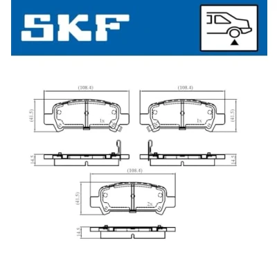 Abbildung von SKF VKBP 90907 A Bremsbelagsatz mit akustischer Verschleißwarnung SUBARU: Legacy 4 Kombi, Impreza II Forester
