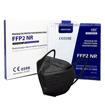 Abbildung von CRAZYCHIC 10 Stück FFP2 Maske Schwarz Atemschutzmaske CE EN 149 Schutzmaske 5 Lagen Staubschutzmaske Mundschutzmaske Hohe Filtration Hygienisch Einzelverpackt