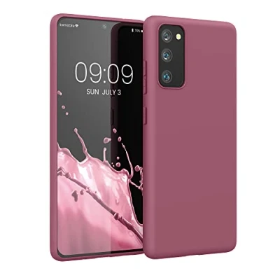 Abbildung von kwmobile Hülle kompatibel mit Samsung Galaxy S20 FE weiches TPU Silikon Case Cover geeignet für kabelloses Laden Dark Rose