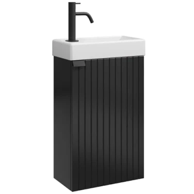 Abbildung von WC Badmöbel Bosco 40x22 cm Matt Schwarz Schrank Waschbecken Badezimmer