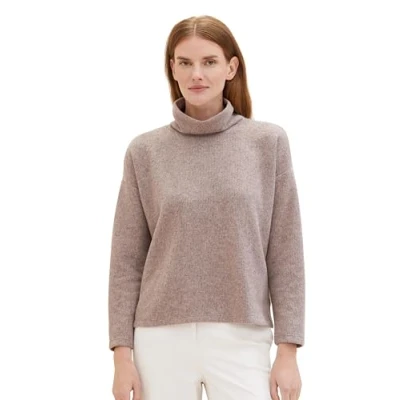 Abbildung von TOM Tailor MIT Rollkragen Strickpullover, Damen, Größe: Medium, Dusty lilac melange