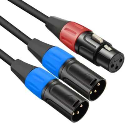 Abbildung von JOMLEY XLR Splitterkabel, 1 Buchse auf 2 Stecker Kabel Y Splitter Adapter, Dual Symmetrisches Mikrofon Audiokabel 1,5 Meter