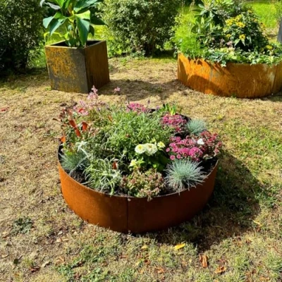 Abbildung von Czaja Pflanzring Ø 100 cm Edelrost Hochbeet Rost Pflanzgefäß Pflanzkübel Metallring Kräuterbeet Stahlring Stahl Ring