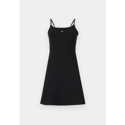 Abbildung von Tommy Jeans Essential Strap Flare Dress Jerseykleid, Damen, Größe: XS, Black