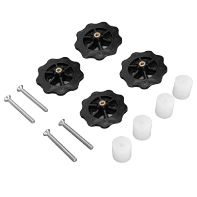 Abbildung von cigemay 4pcs 3D Drucker Kit Heizbett Nivellierungsteil M4 Römische Ziffer Handgedrehtes Rad für Prusa I3 Plus/Anet A8/Wanhao D9/Ender 5 Plus, Ersatz Daumenrad Teile Zubehör Kits(Weiß+Schwarz)