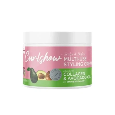 Abbildung von ORS Curlshow Multi Use Styling Creme (340 g) mit Kokosöl, Sheabutter und Keratin für glänzendes, gesundes Haar, fördert Haarwachstum reduziert Haarbruch, ideal lockiges Haar