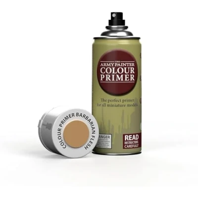 Abbildung von The Army Painter, Colour Primer Barbarian Flesh, 400 ml Grundierung Spray Acryllack für Fantasy Modellbau Wargames Tabletop Figuren, Warhammer &amp; Dnd Miniatures