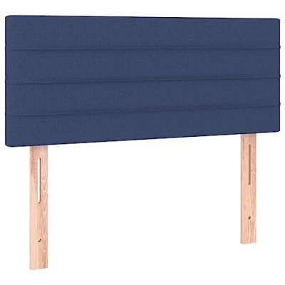 Abbildung von vidaXL Kopfteil Polsterkopfteil Betthaupt Bettkopfteil für Bett Bettgestell Bettrahmen Schlafzimmer Bettzubehör Blau 100x5x78/88cm Stoff