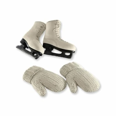 Abbildung von Loberon Anhänger 4er Set Collines, Schlittschuhe und Handschuhe, Nostalgischer Charme, Weihnachtsdeko, Christbaumschmuck, Weihnachten, Polyresin, Polyester, weiß