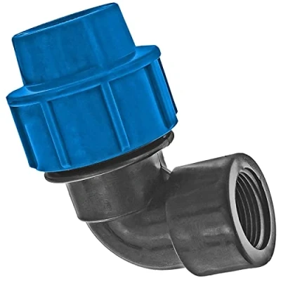 Abbildung von Winkel mit Rohr Innengewinde 1&quot; Zoll IG PP Fitting Klemmverbinder Verschraubung Trinkwasser geeignet für PE Aussendurchmesser 25mm