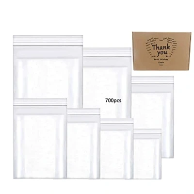 Abbildung von newlng 700pcs Druckverschlussbeutel Klein Zipper Beutel Set Wiederverschliessbar Wasserdichter Plastikbeutel Verschließbar Tütchen Polybeutel mit Druckverschluß 7 Größen kleine Taschen Kunststoff