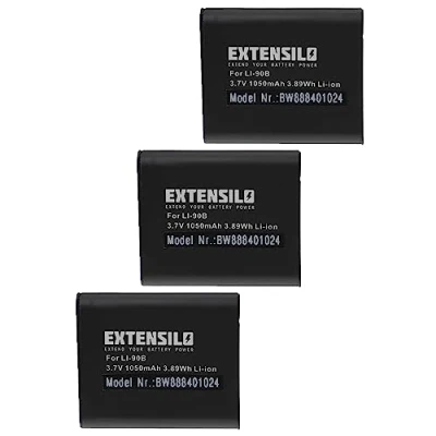 Abbildung von EXTENSILO 3X Akku kompatibel mit OM System Tough TG 7 Kamera (1050 mAh, 3,7 V, Li Ion)