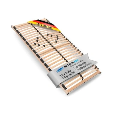 Abbildung von Betten ABC Max 1 NV Lattenrost zur Selbstmontage, mit 28 Leisten und Mittelzonenverstellung, für alle Matratzen geeignet, TÜV SÜD GS geprüft, 140 x 190 cm