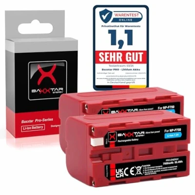 Abbildung von Baxxtar Pro NP F750 Akku 2X echte 7000mAh (50.4Wh) LG Cells Inside kompatibel mit Sony / F550 F570 F970 F960