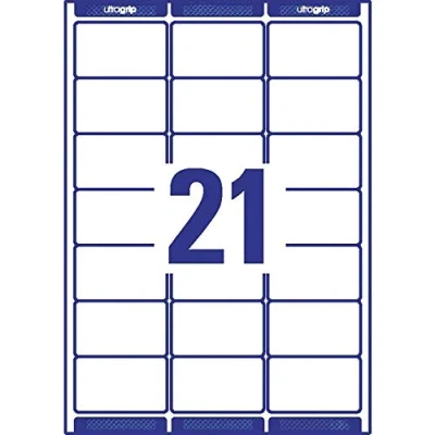 Abbildung von AVERY Zweckform L7173 100 Adressetiketten/Adressaufkleber (1.000 Etiketten mit ultragrip, 99,1x57mm auf A4, bedruckbar, selbstklebend, für DIN C4/C5 Briefkuverts, Papier matt) Blatt, weiß