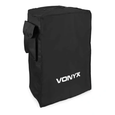Abbildung von Vonyx SC15 Schutzhülle für Lautsprecher, 30 x 42,5 64 cm, PA Speaker Schutzcase mit Seitenfach, Aussparrung klappbar Trolleygriff, perfekt 15&quot; von VSA, AP, SPJ, Schwarz