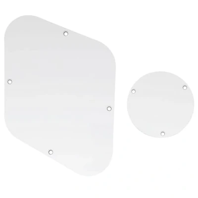 Abbildung von Musiclily LP Gitarren Control Plate BackPlate und Switchplate Schalter Abdeckplatte Set for USA Les Paul E Gitarre, 3 lagig Weiß