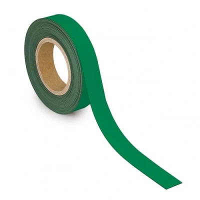Abbildung von MAUL Kennzeichnungsband 30mm x 1mm Beschriftbares Band mit magnetischer Rückseite Vielseitig anwendbar in Büro, Werkstatt, Lager und Küche Individuell zuschneidbar 10m Länge Grün