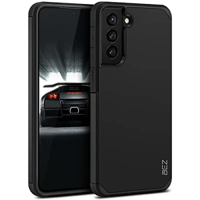 Abbildung von BEZ Hülle für Samsung Galaxy S21 Plus Hülle, Handyhülle Stoßfestes Kompatibel mit 5G, [Heavy Duty Serie] Outdoor Dual Layer Armor Case Handy Schutzhülle Robuste, Schwarz