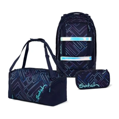 Abbildung von Satch Pack Schulrucksack Set 3tlg. inkl. Schlamperbox und Sporttasche (Purple Laser)