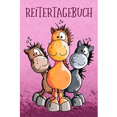 Abbildung von Reitertagebuch: Übersichtliches Gute Laune Trainingsbuch od. Pferdetagebuch für Pferdehalter und Reitbeteiligung , ca. A5, 110 Seiten, SW. Journal ... Termine, Futterplan Platz Notizen.