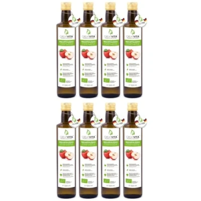 Abbildung von GreatVita Bio Apfelessig 4 Liter Naturtrüb &amp; ungefiltert mit Essigmutter 100% Qualität aus kontrolliert biologischem Anbau Frei von künstlichen Zusatzstoffen, Rohkostqualität