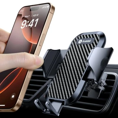 Abbildung von andobil Handyhalterung Auto Lüftung [ 2024 Upgrade Lüftungsclip ] Kfz Handy Halterung 100% Sicherer Griff 360 Drehbar Autohalterung Zubehör für iPhone 16 Pro Max 15 14 13 12 11 Galaxy S24 Ultra