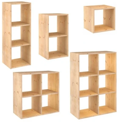Abbildung von Astigarraga Kit Line Standregal Vollholz Würfelregal Dinamic, Bücherregal, Raumteiler, fünf Größen