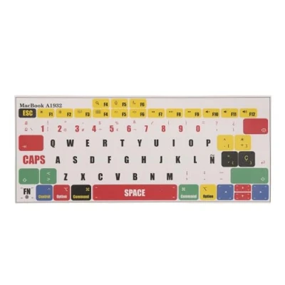 Abbildung von kwmobile Tastatur Aufkleber Spanisch kompatibel mit Apple MacBook Air 13&quot; 2018 2019 2020 A1932 Keyboard Sticker Farb für ES QWERTY Mehrfarbig