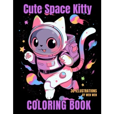 Abbildung von Cute Space Kitty Coloring Book: Cate Book For Adults And Kids