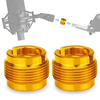 Abbildung von 2 PCS Gold Adapter Kompatibel mit HyperX QuadCast Mic, Blue Yeti, Rode, Razer, Shure und die meisten USB Mikrofone. Inklusive Shock Mount, Boom Arm 5/8&quot; Männlich zu 3/8&quot; Weiblich von YOUSHARES