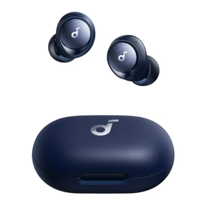 Abbildung von soundcore Anker Space A40, Kopfhörer kabellos, Automatische Geräuschunterdrückung bis 98%, 50h Wiedergabe, Hi Res Sound, Bequemes Design, App Steuerung, Bluetooth für Musikgenuss (Blau)