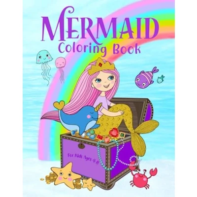 Abbildung von Mermaid Coloring Book for Kids Ages 4 8: 40 Cute, Unique Pages